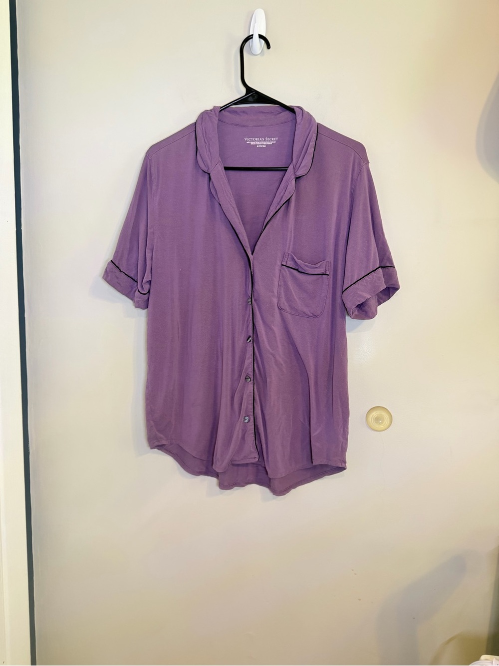 Victoria's Secret Purple Modal Knit Button-Front Collared PJ Shorts Set M